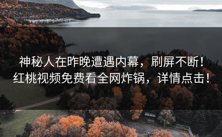 神秘人在昨晚遭遇内幕,刷屏不断!红桃视频免费看全网炸锅,详情点击!