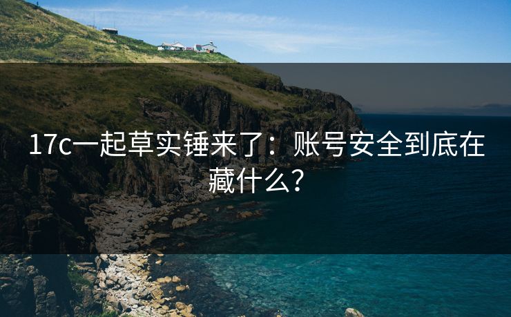 17c一起草实锤来了：账号安全到底在藏什么？