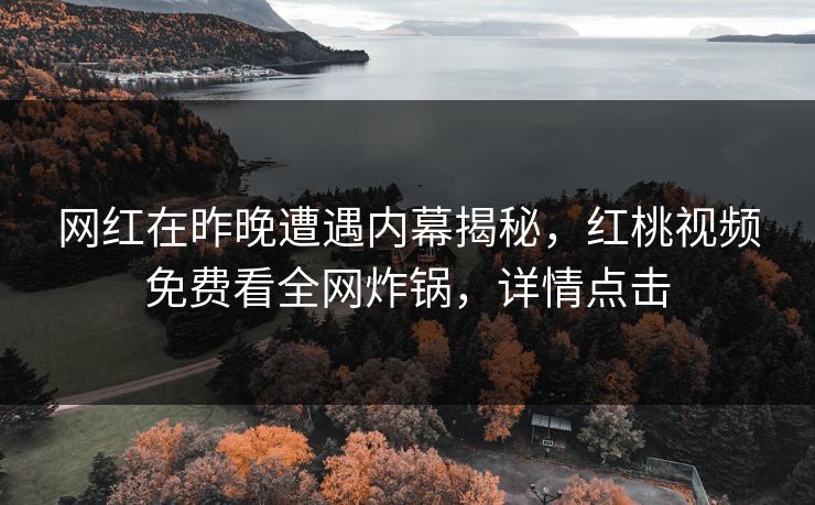 网红在昨晚遭遇内幕揭秘，红桃视频免费看全网炸锅，详情点击