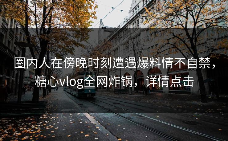 圈内人在傍晚时刻遭遇爆料情不自禁,糖心vlog全网炸锅,详情点击 圈内人在傍晚时刻遭遇爆料情不自禁,糖心vlog全网炸锅,详情点击